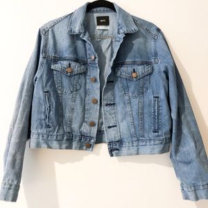 Urban Outfitters Deep Blue Cropped Denim Jacket